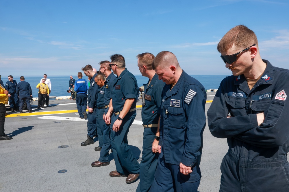 Iwo Jima Sailors and Marines Conduct Foreign Object Debris Walkdown