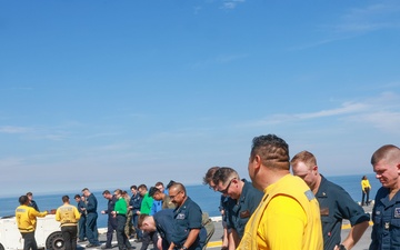 Iwo Jima Sailors and Marines Conduct Foreign Object Debris Walkdown