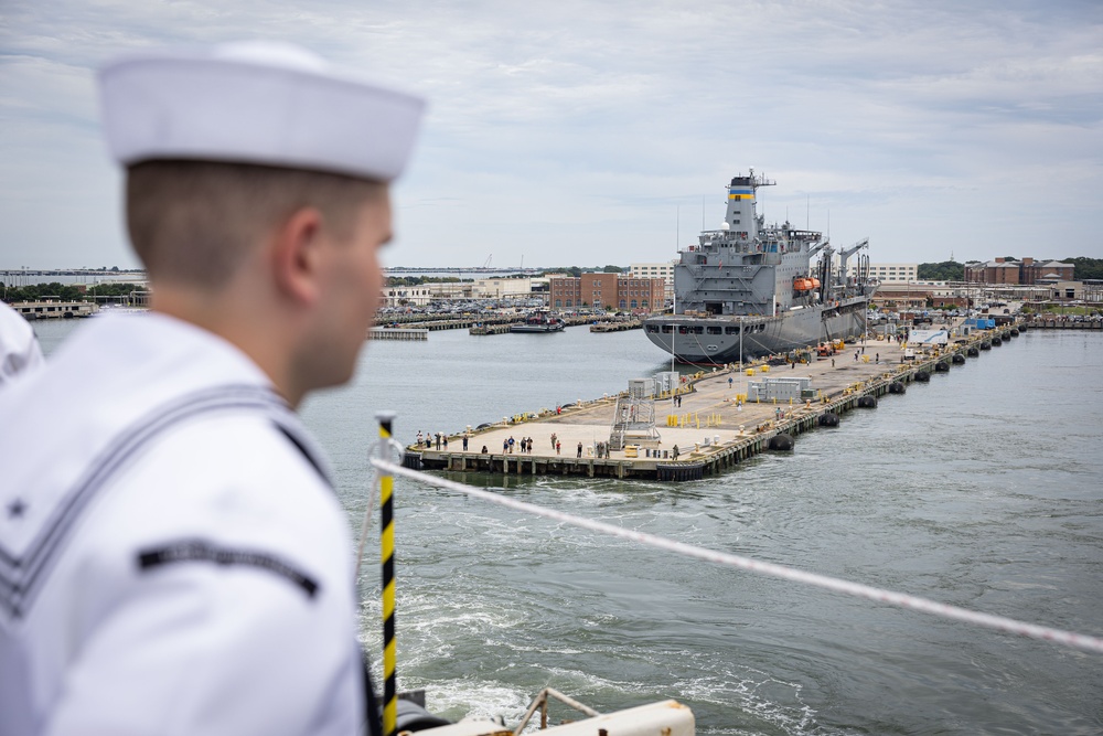 USS Iwo Jima Depart Naval Station Norfolk For Deployment