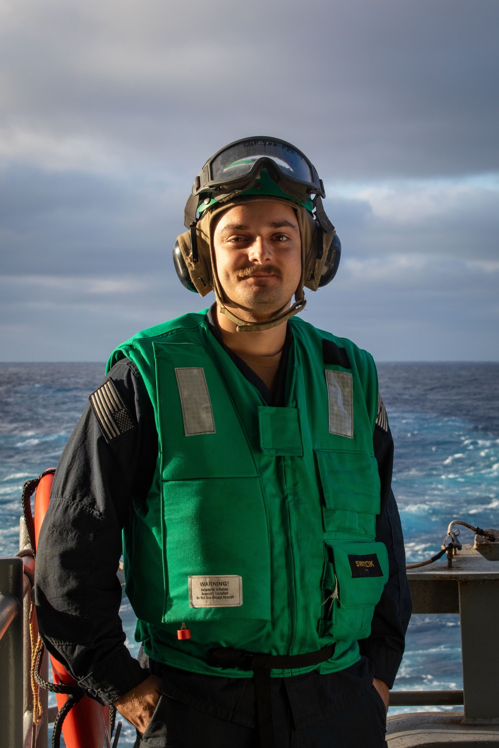 USS Gerald R. Ford (CVN 78) Sailor Poses For A Portrait