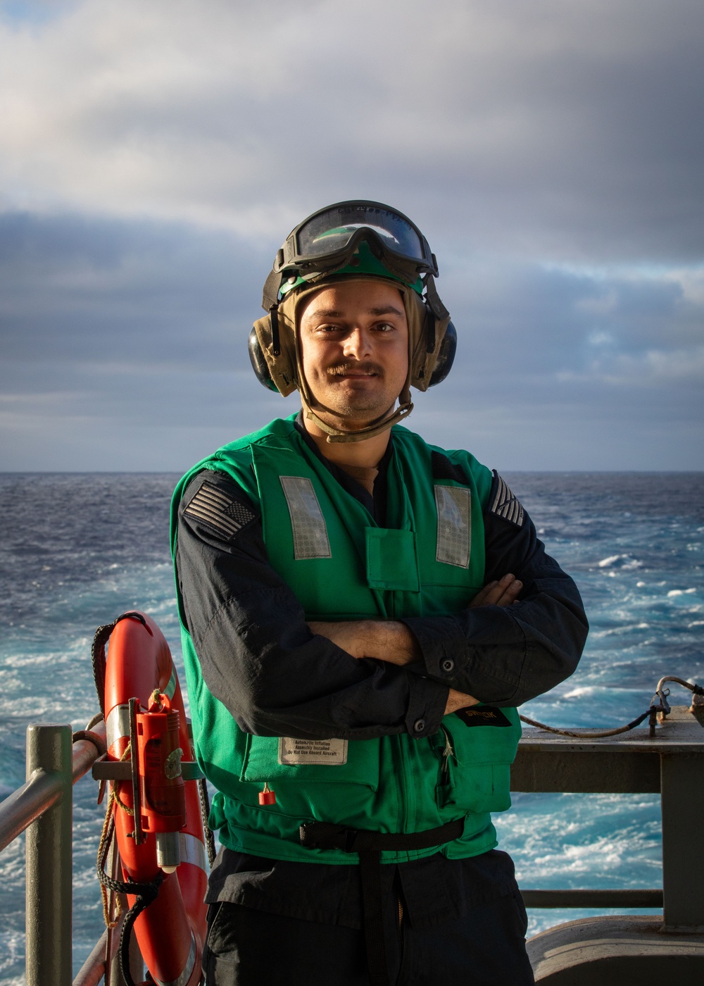 USS Gerald R. Ford (CVN 78) Sailor Poses For A Portrait