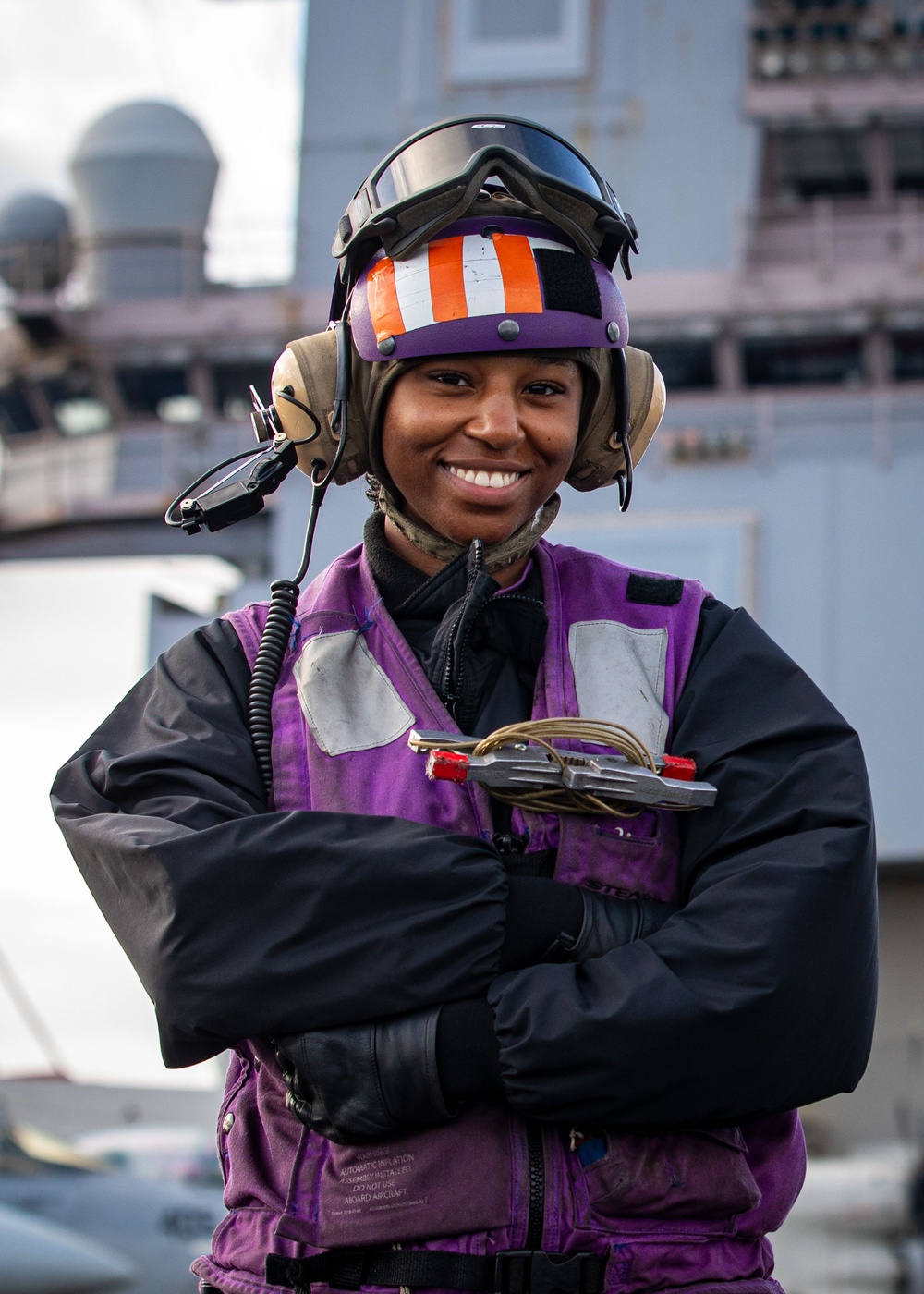 USS Gerald R. Ford (CVN 78) Sailor Poses For A Portrait