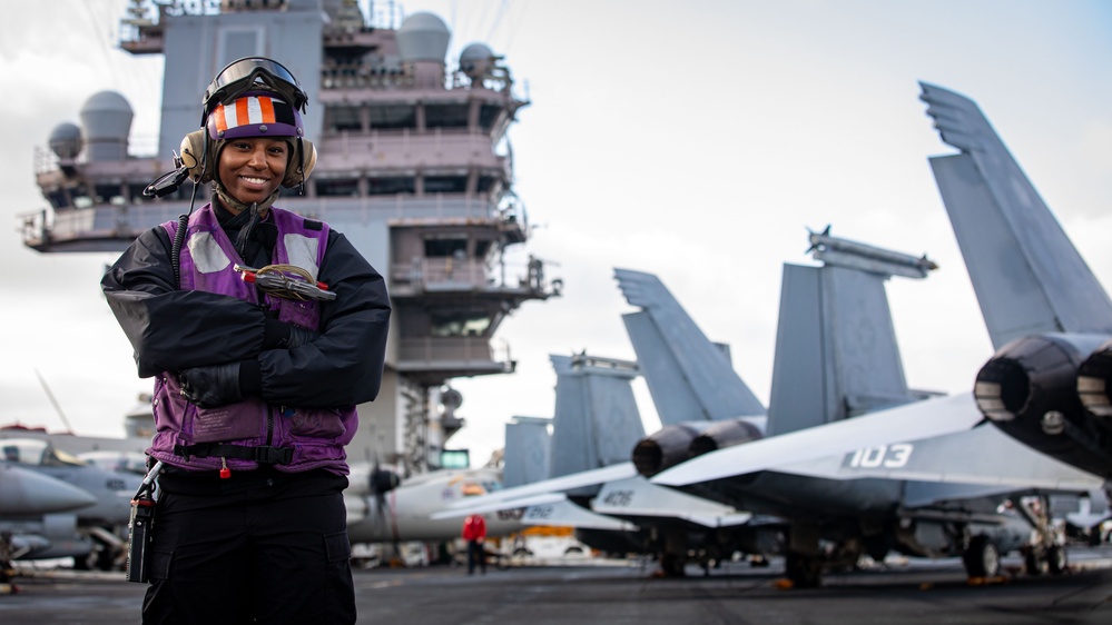 USS Gerald R. Ford (CVN 78) Sailor Poses For A Portrait