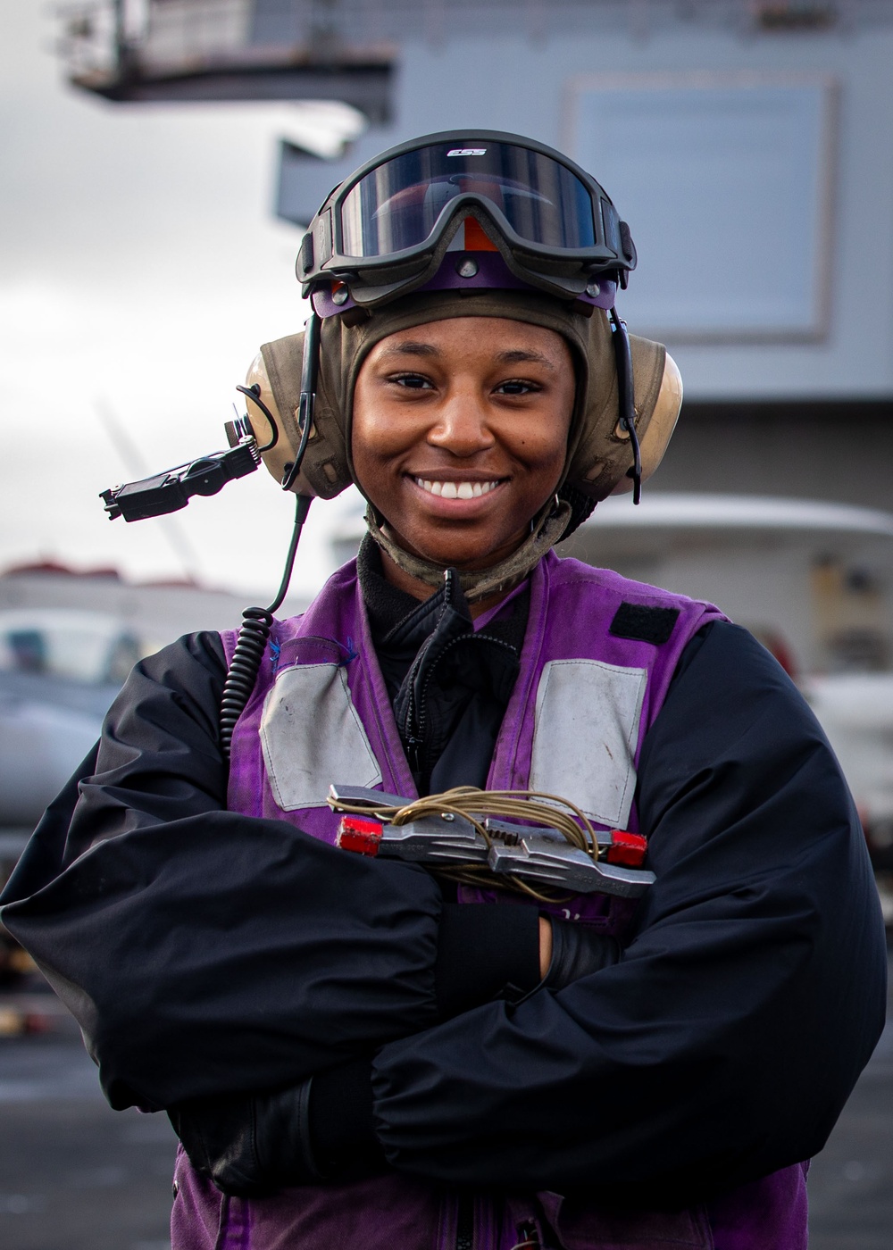 USS Gerald R. Ford (CVN 78) Sailor Poses For A Portrait