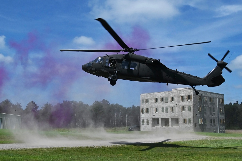 UH-60 Black Hawk Lands at Camp Ripley During Exercise