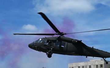 UH-60 Black Hawk Lands at Camp Ripley During Exercise