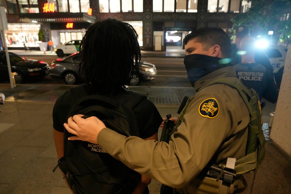 U.S. Border Patrol agents patrol alongside D.C. Police