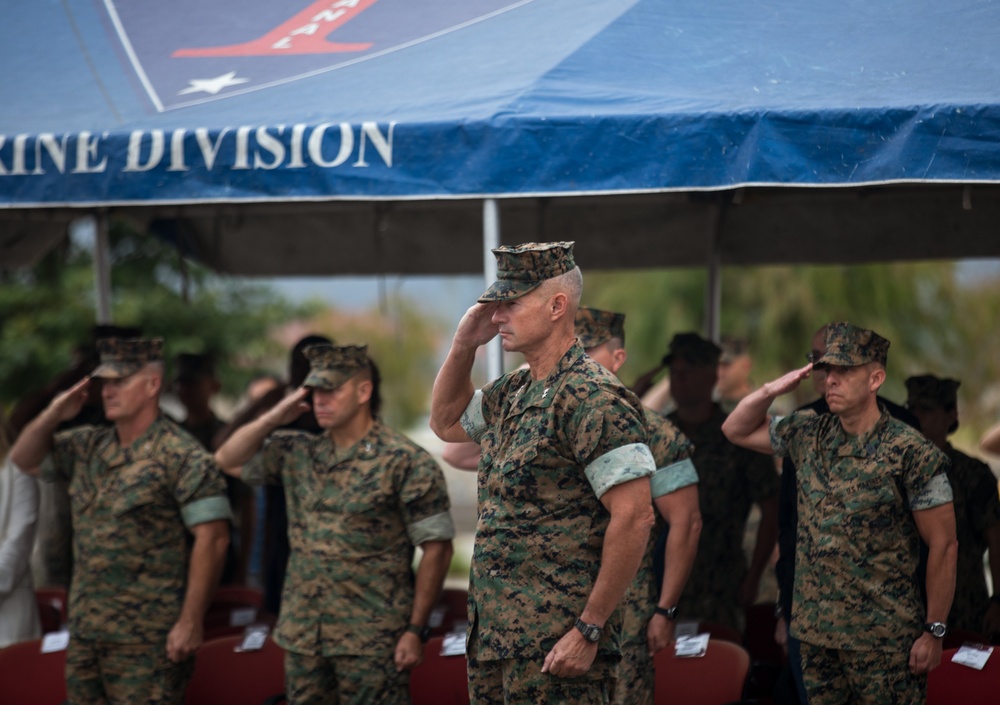 1st MARDIV holds quarterly colors ceremony