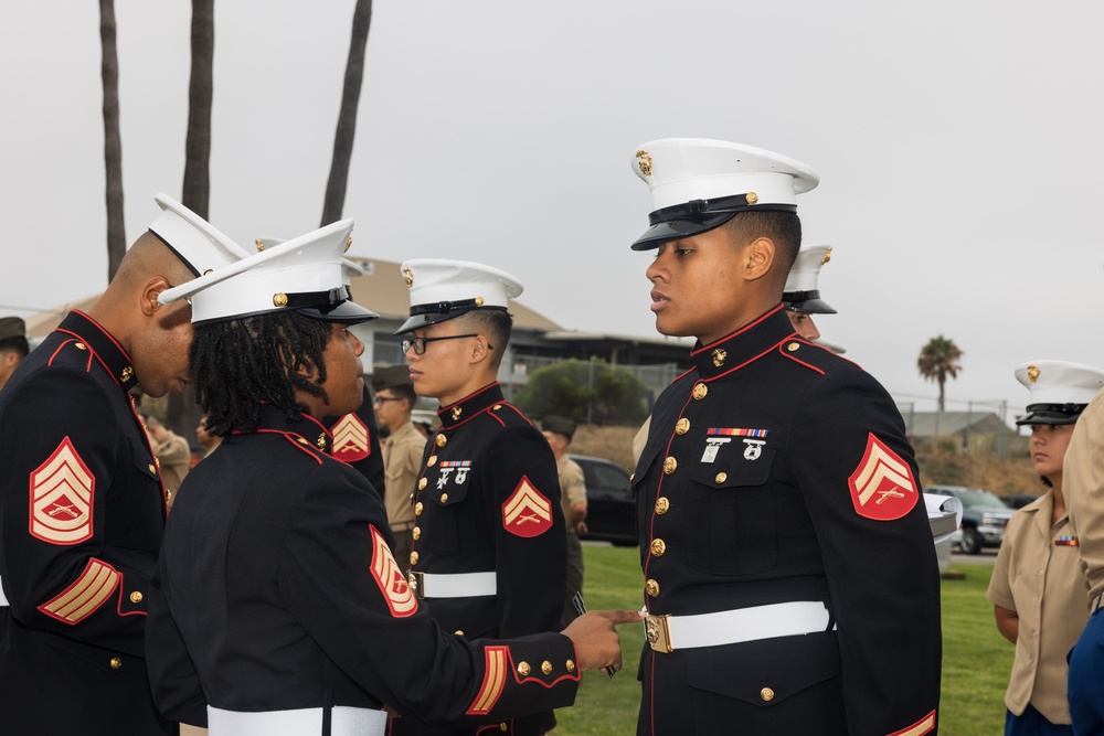 Marines with MWHS-3 perform uniform inspections