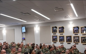 FORCM Nicole Rios meets with Senior Enlisted Academy Class 287.