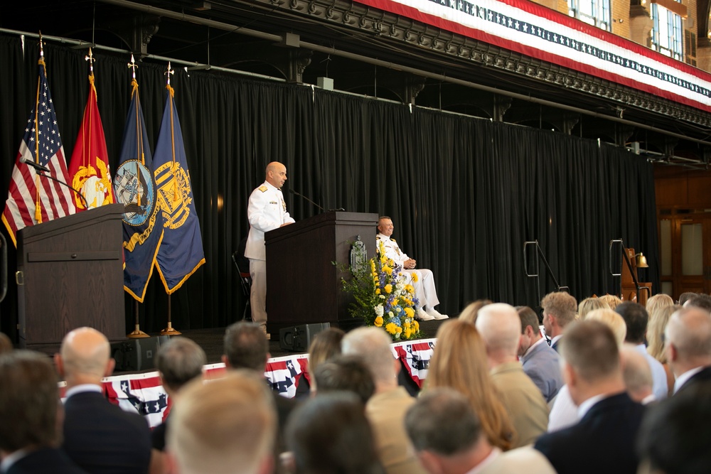 ACNO Adm. Jim Kilby Delivers Remarks During USNA Change of Command Ceremony