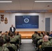 14th Master Chief Petty Officer of the Navy Steven Giordano talks to Senior Enlisted Academy Class 287.