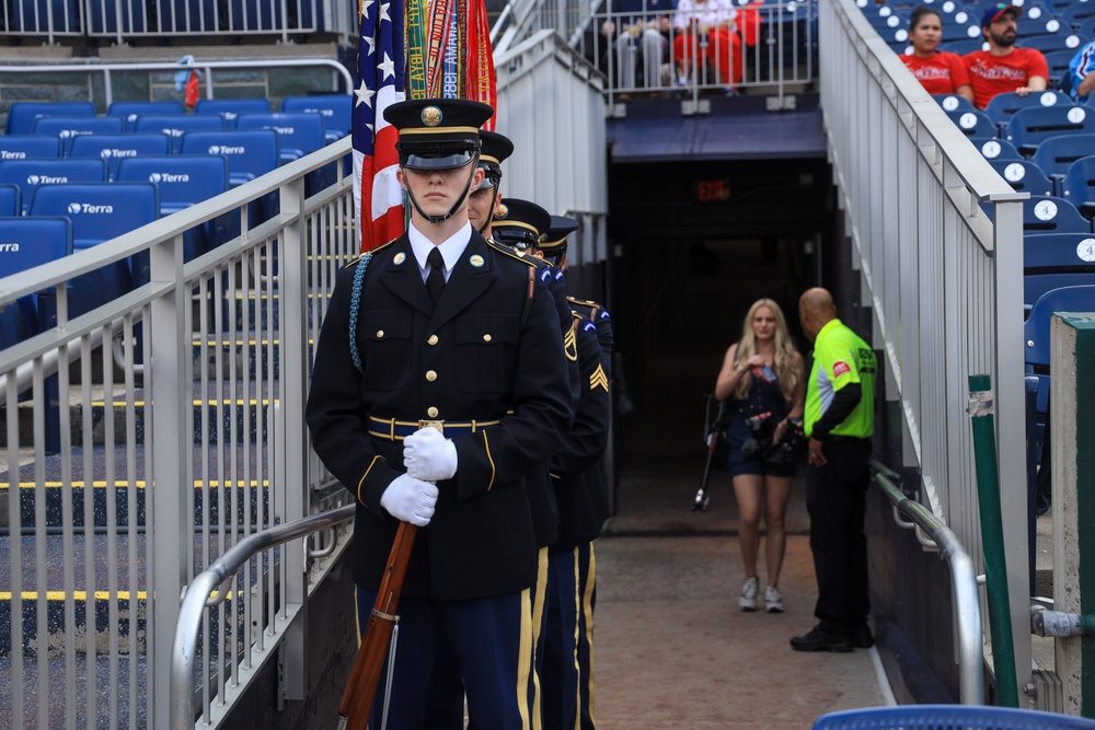 U.S. Army Color Guard Present the Colors at Nationals Stadium Aug. 15, 2025