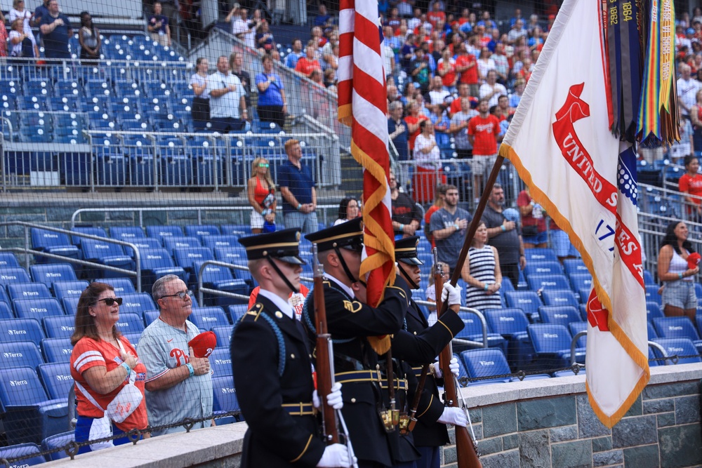 U.S. Army Color Guard Present the Colors at Nationals Stadium Aug. 15, 2025