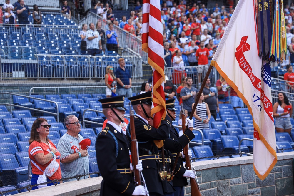 U.S. Army Color Guard Present the Colors at Nationals Stadium Aug. 15, 2025
