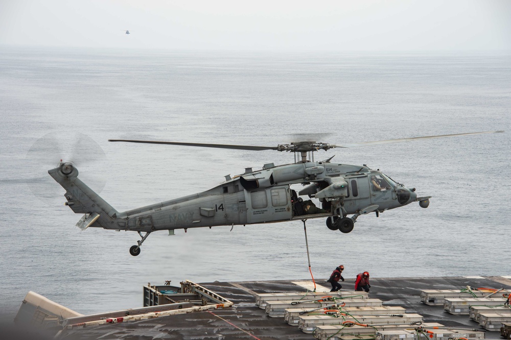 USS Carl Vinson conducts routine operations at sea