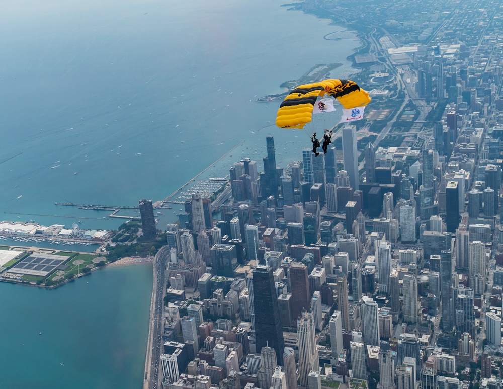 U.S. Army Parachute Team jumps for Chicago Air and Water Show