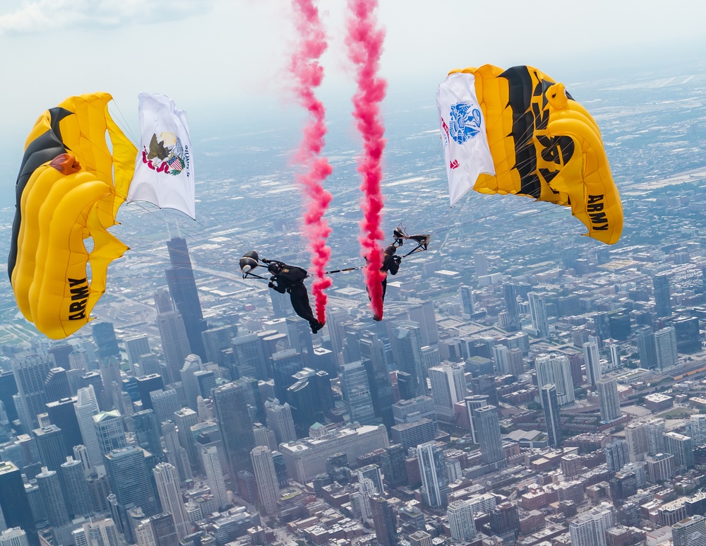 U.S. Army Parachute Team jumps for Chicago Air and Water Show