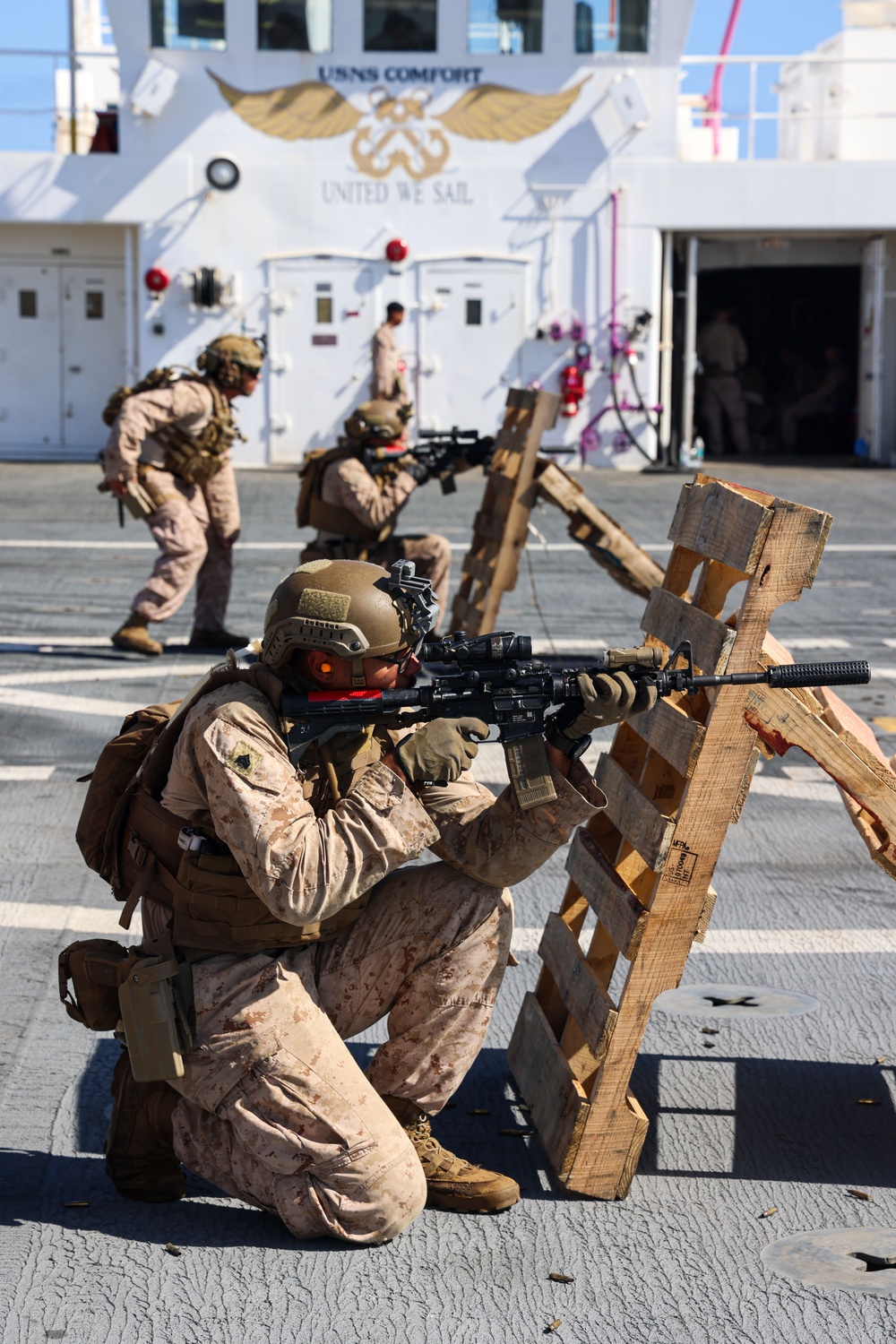USNS Comfort Marines Live Fire