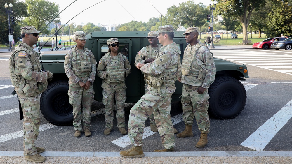 Joint Task Force DC patrols the National Mall