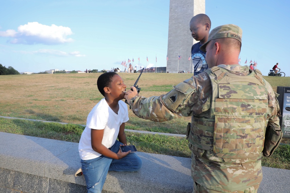 Joint Task Force DC patrols the National Mall