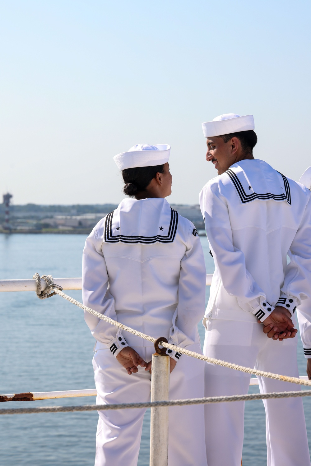 USNS Comfort Manning the Rails