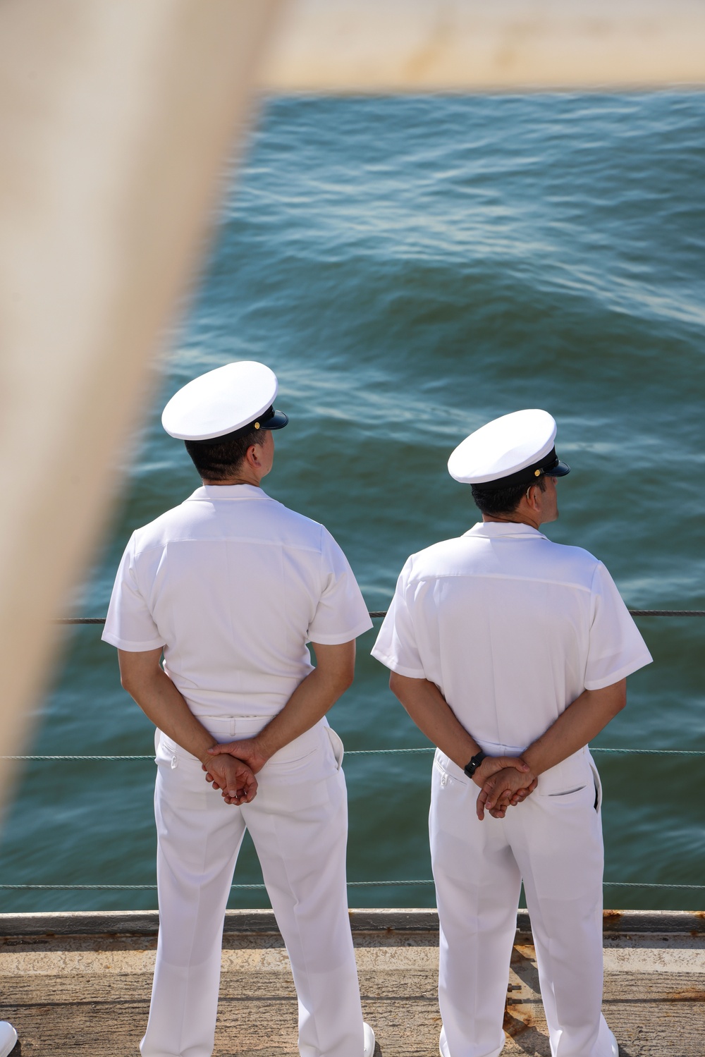 USNS Comfort Manning the Rails