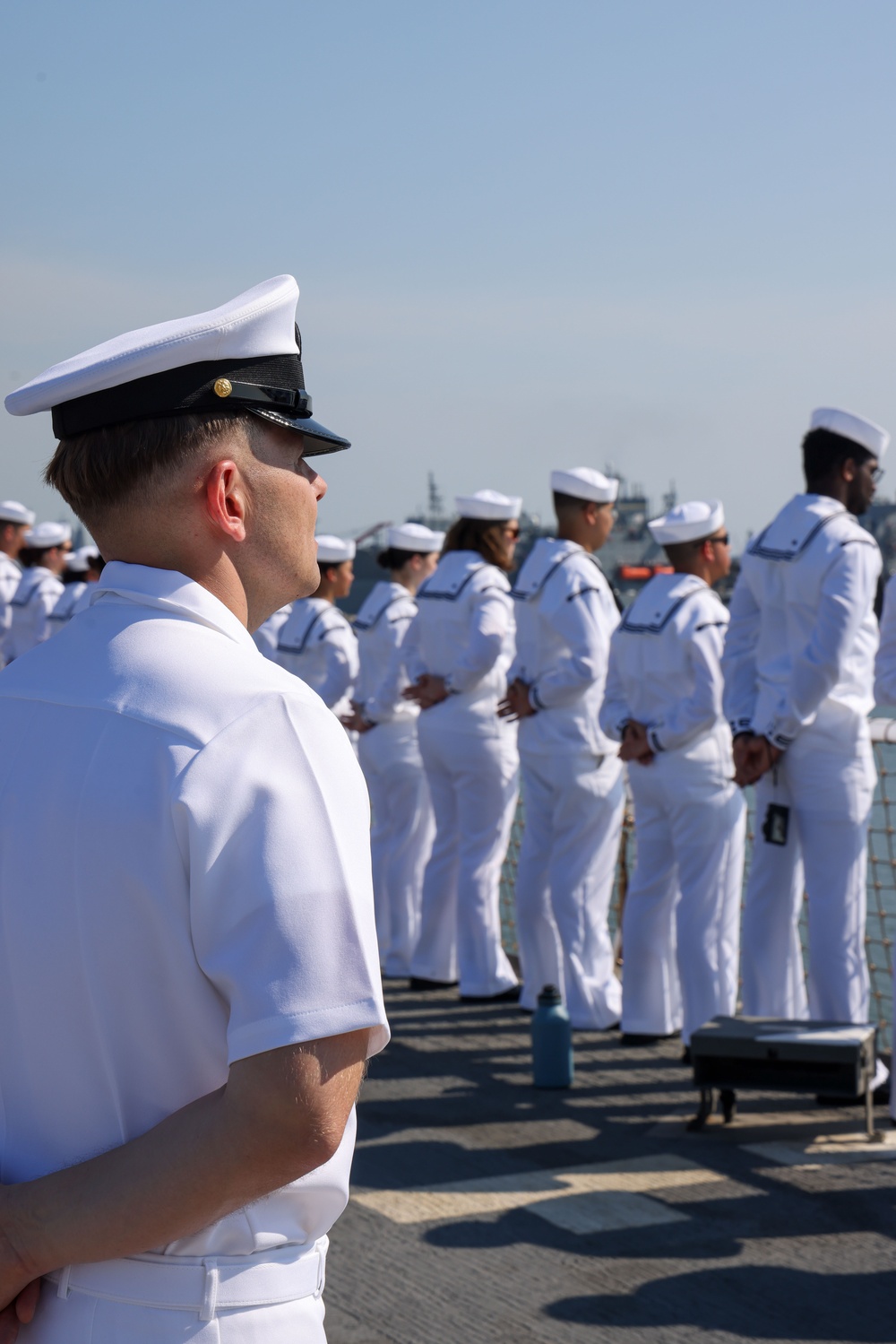 USNS Comfort Manning the Rails