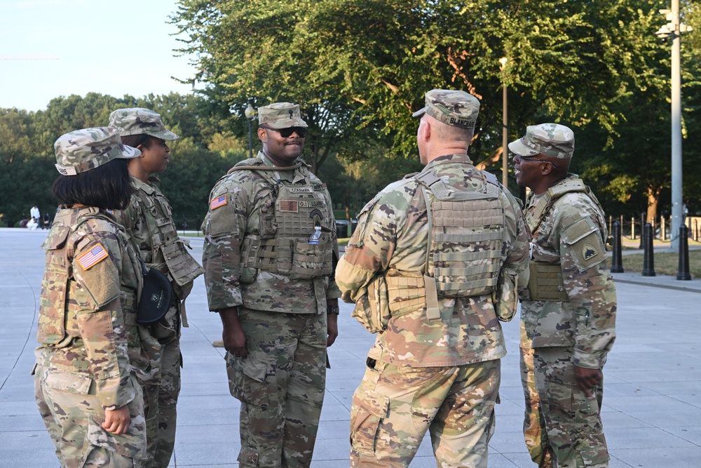 JTF-DC leaders circulate during DC Safe and Beautiful mission