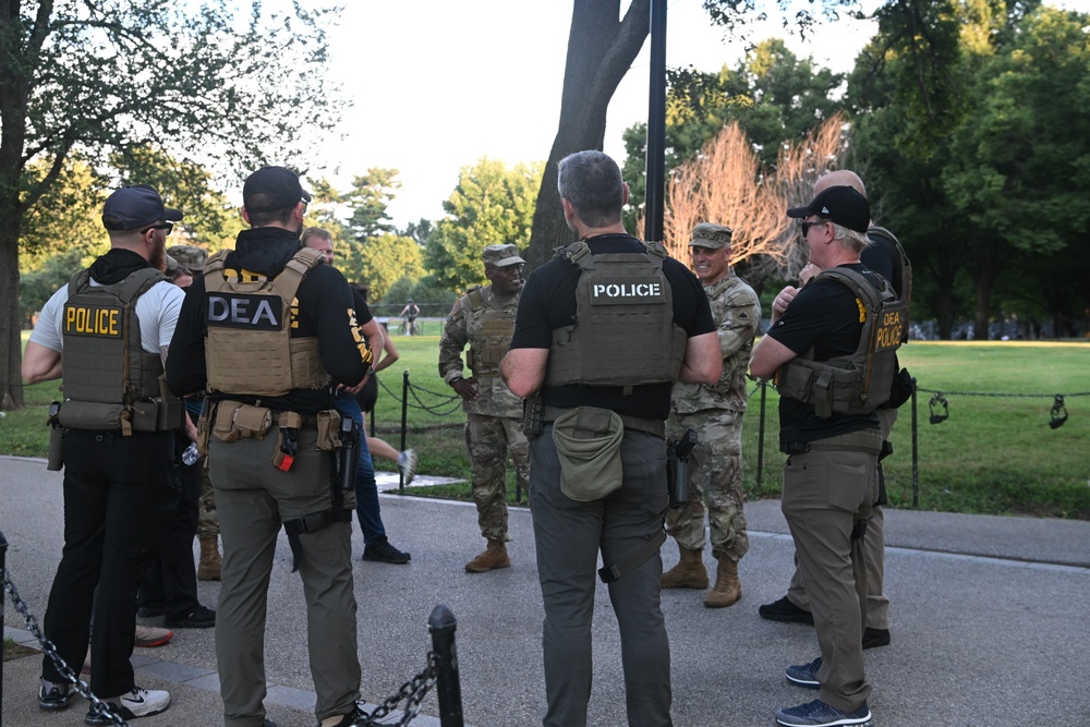 JTF-DC leaders circulate during DC Safe and Beautiful mission