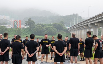 The U.S. Army Materiel Support Command – Korea conducted Officer Physical Training along the scenic Nakdong River Trail, aiming to strengthen bonds, build relationships, and cultivate a culture of teamwork.