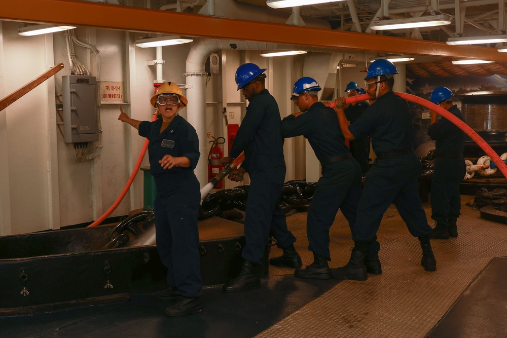 USS Iwo Jima Conducts Anchoring Evolution
