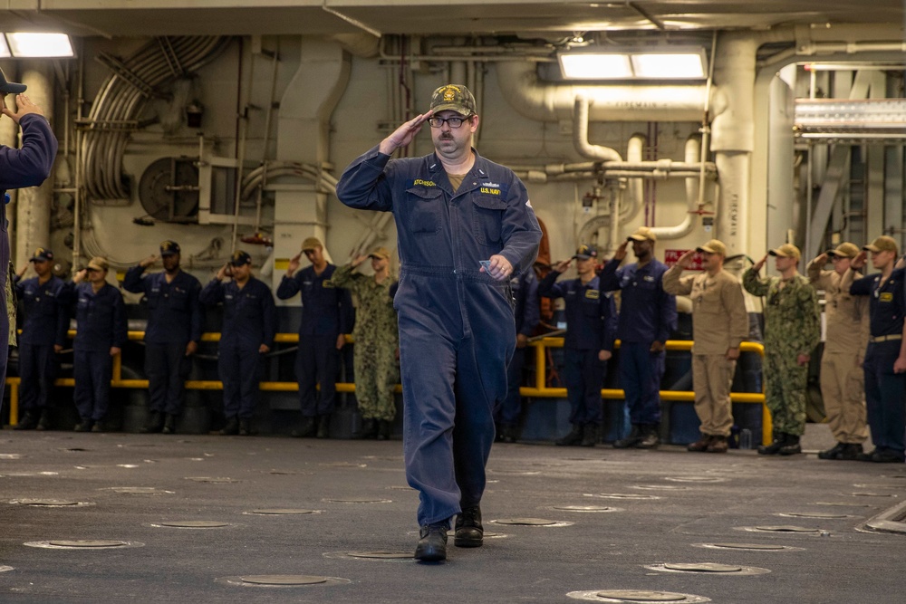 USS Tripoli Khakis Piping Ashore