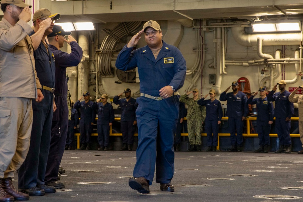USS Tripoli Khakis Piping Ashore