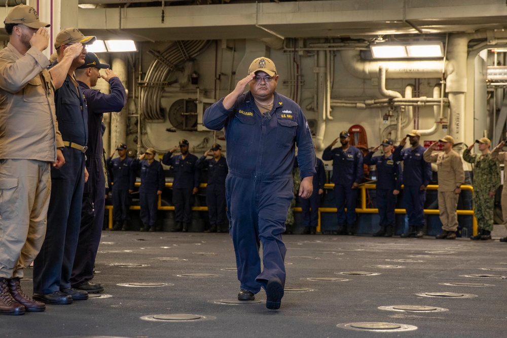 USS Tripoli Khakis Piping Ashore