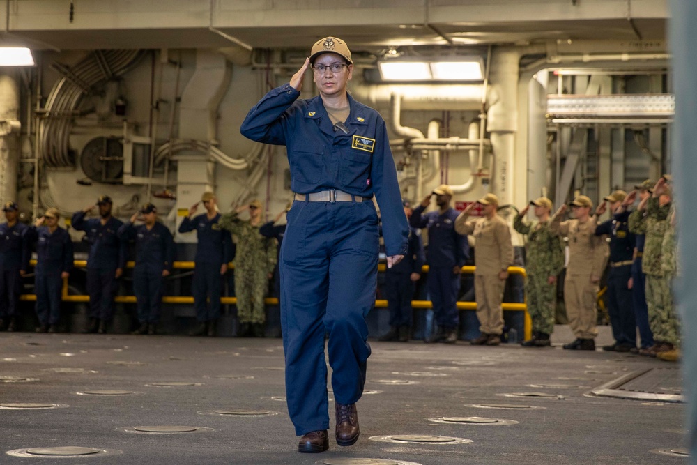 USS Tripoli Khakis Piping Ashore