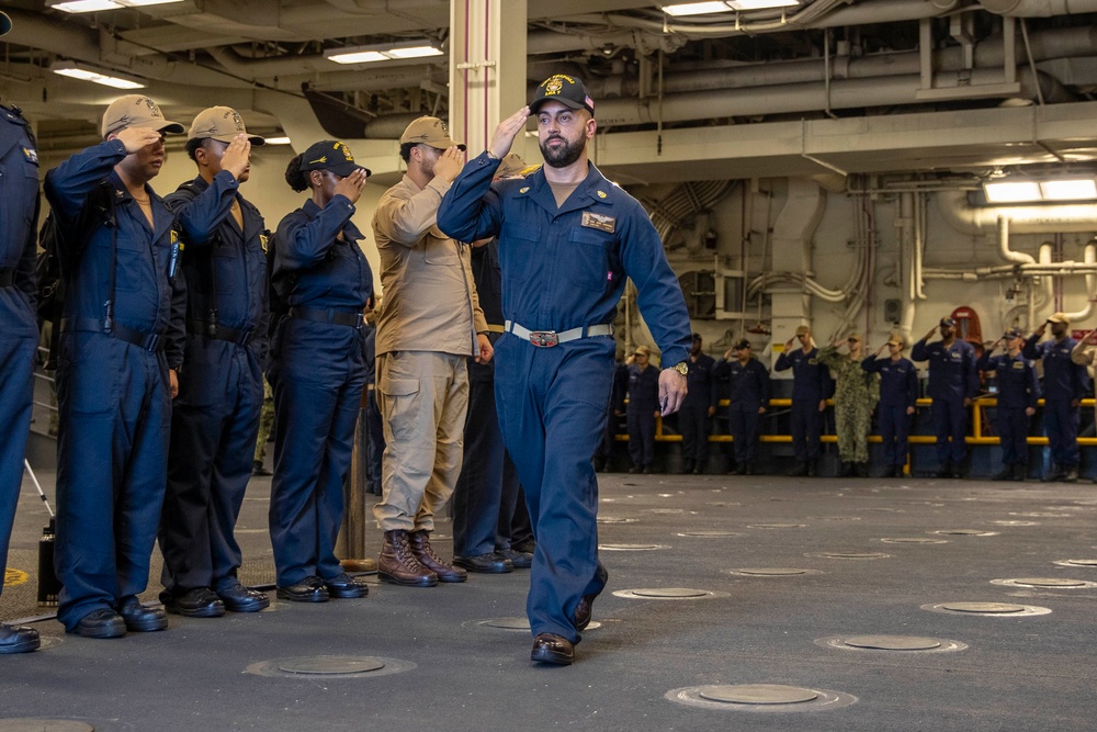 USS Tripoli Khakis Piping Ashore