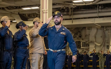 USS Tripoli Khakis Piping Ashore