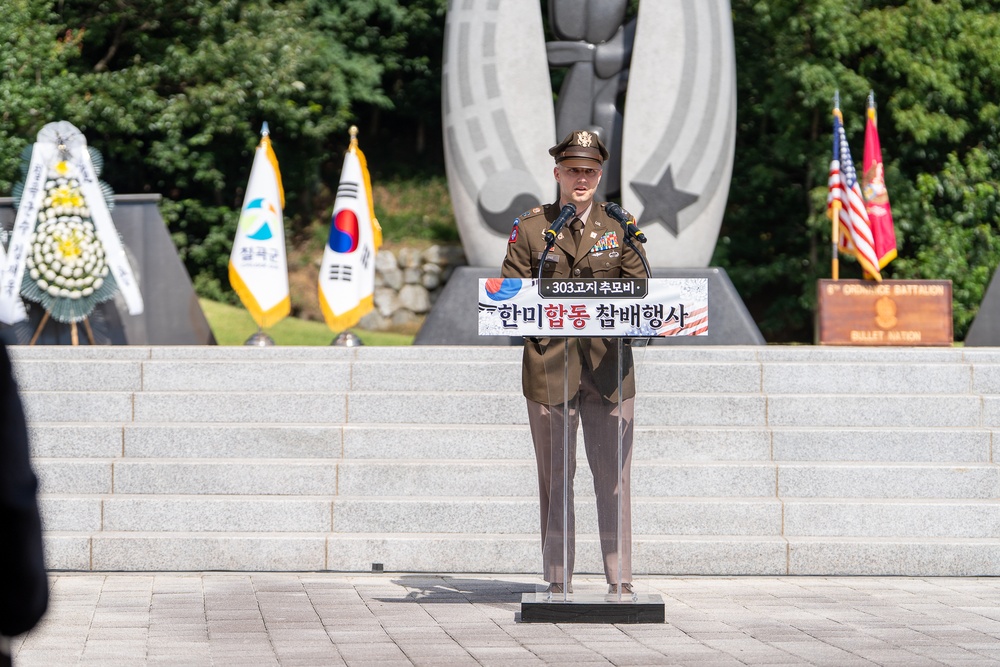 On Aug. 14, the 6th Ordnance Battalion and Chilgok County hosted the 23rd Hill 303 Memorial Ceremony at the Korean American Hill 303 Memorial Park near Camp Carroll in Waegwan.