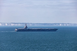 USS Gerald R. Ford (CVN 78) Transits the Strait of Dover