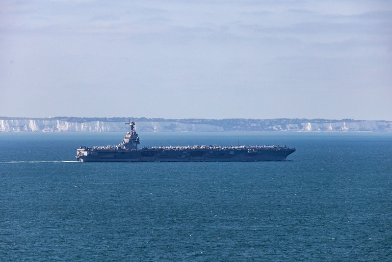 Gerald R. Ford Carrier Strike Group Transits Strait of Dover