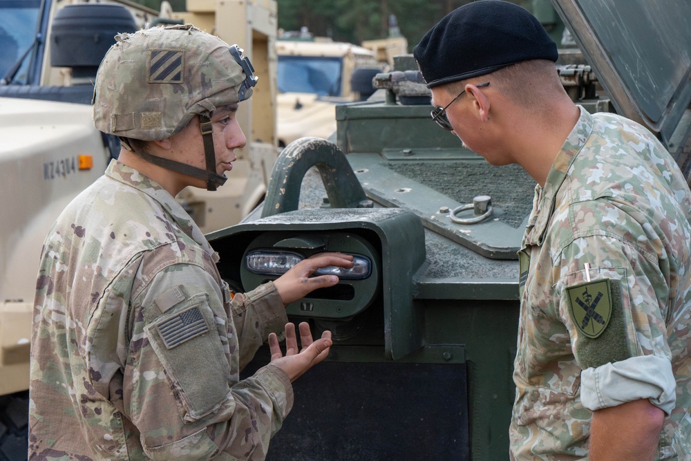 3rd Infantry Division Soldiers Conduct Preventative Maintenance Checks and Services With Lithuanian Army