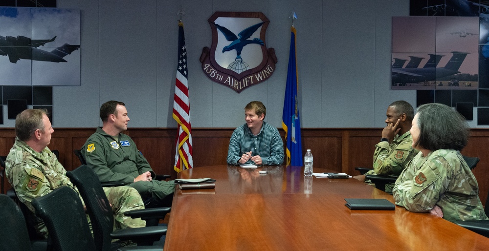 Foreign policy fellow Adam DuBard visits Dover AFB