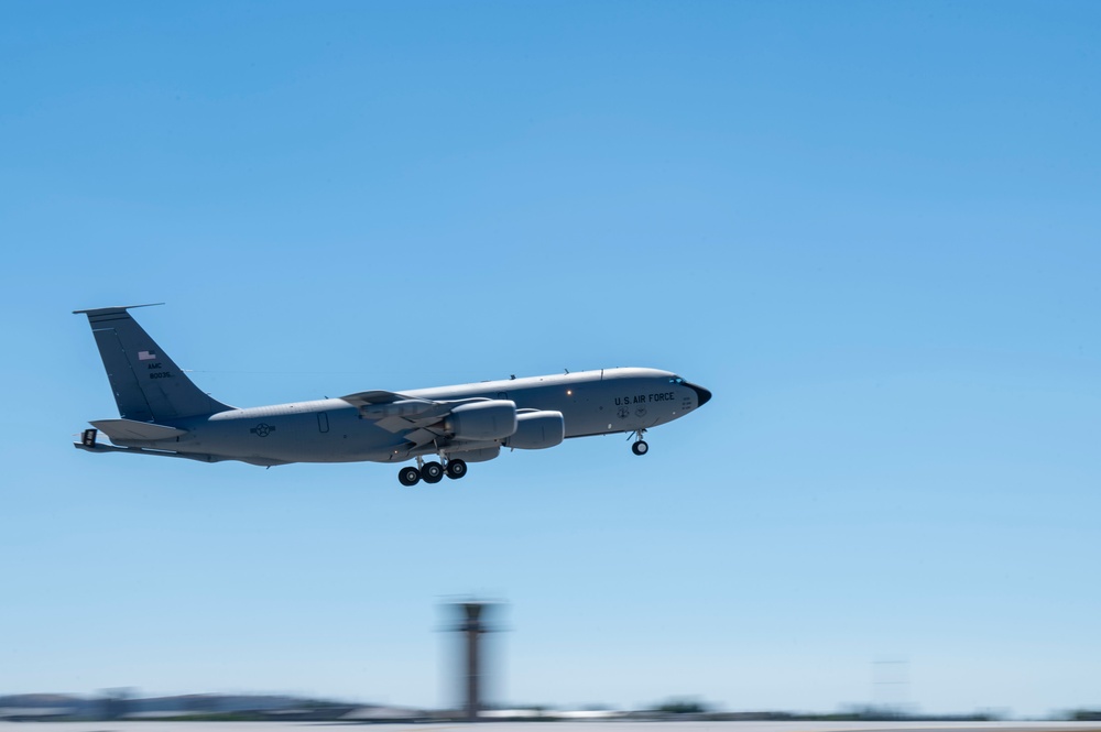 KC-135 Stratotankers take off from Fairchild