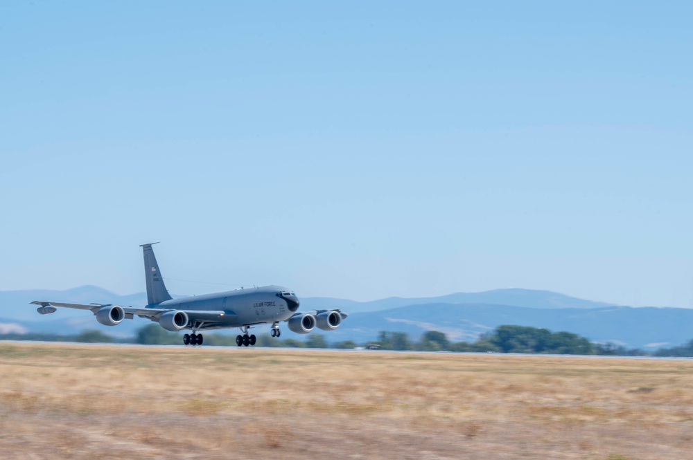 KC-135 Stratotankers take off from Fairchild