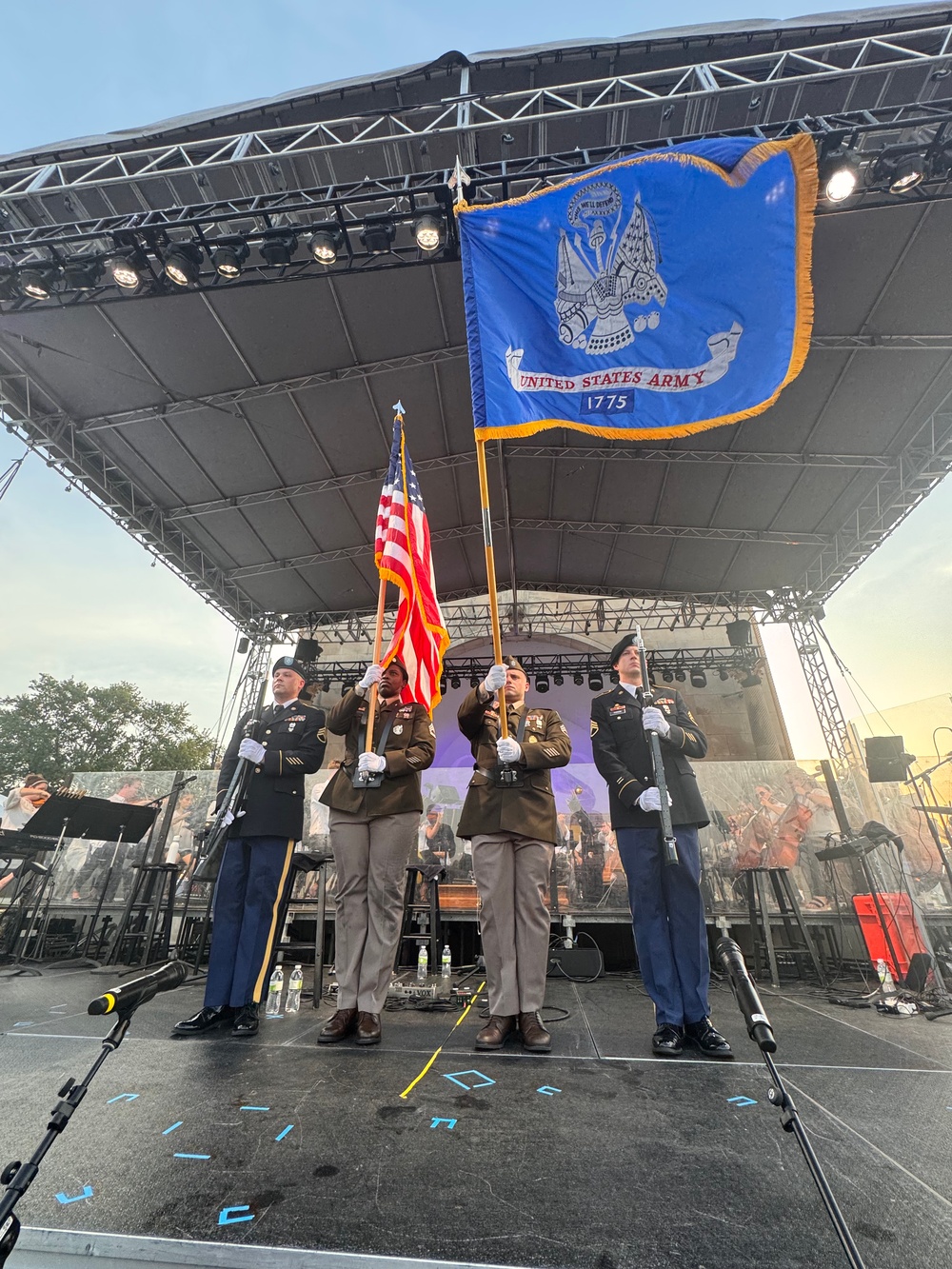 ASC color guard performs at QC Riverfront Pops