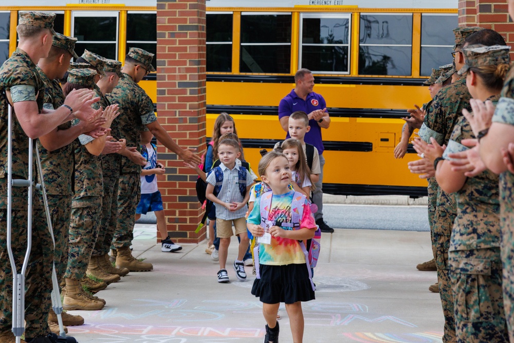 U.S. Marines Welcome Students Back to School