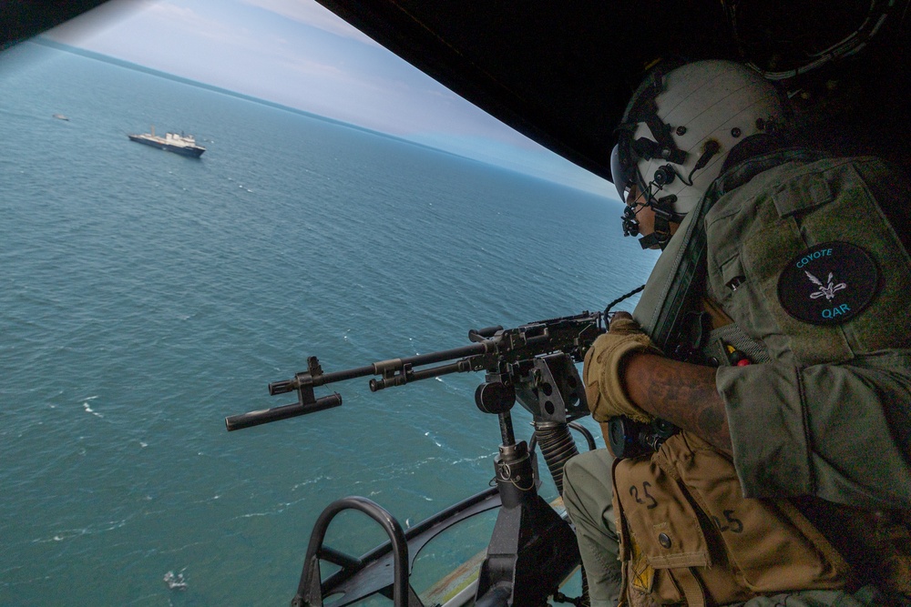 U.S. Marine Light Attack Helicopter Squadron Simulate Visit Board Search and Seizure Training for Northern Strike