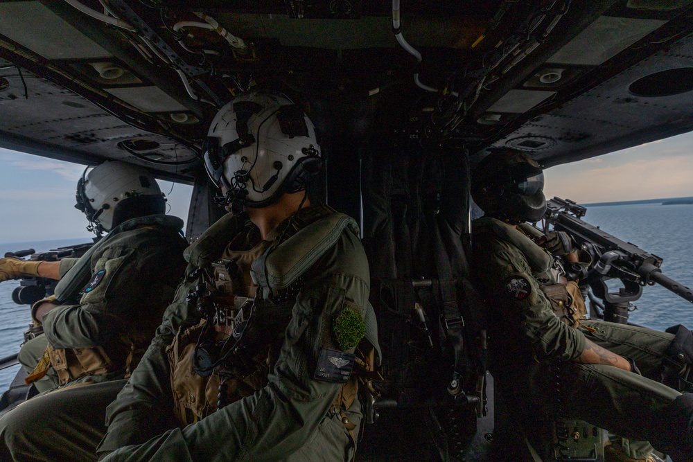 U.S. Marine Light Attack Helicopter Squadron Simulate Visit Board Search and Seizure Training for Northern Strike