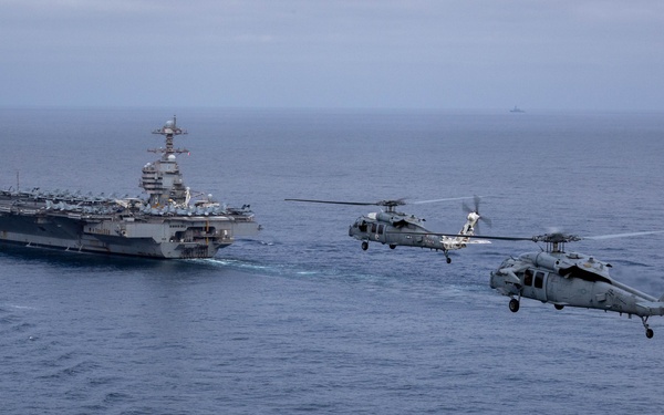 Deployed HSC-9 Holds Aerial Change of Command